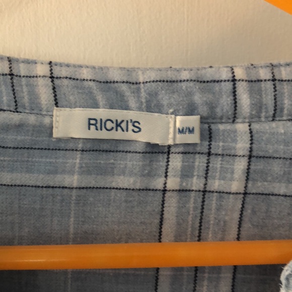 Pale blue and white plaid top - Picture 3 of 3